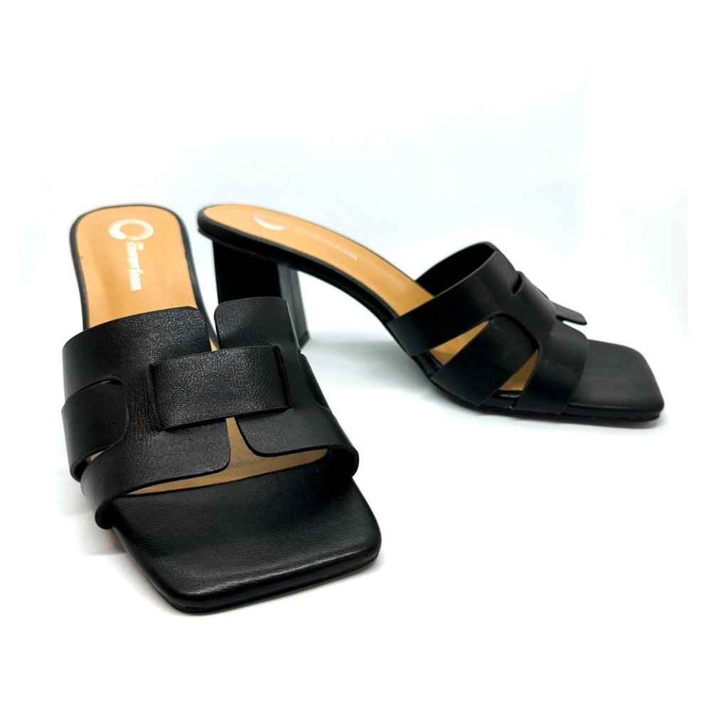 Tru Comfort Foam Open Square Toe Block Heel Sandal - image 1
